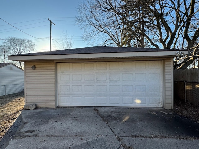 view of garage