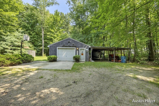 exterior space with a carport