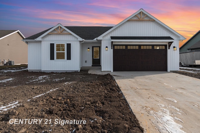 view of front of house with a garage