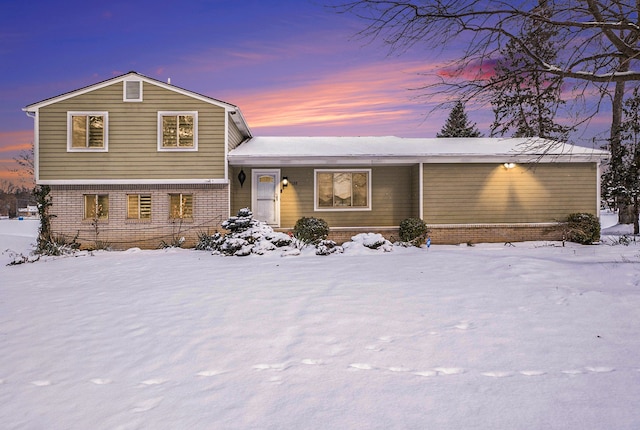 view of split level home