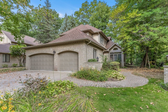 view of front of home with a garage