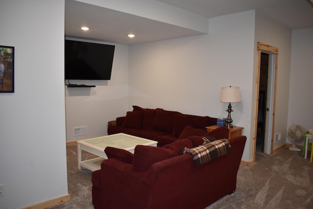 living room featuring carpet flooring