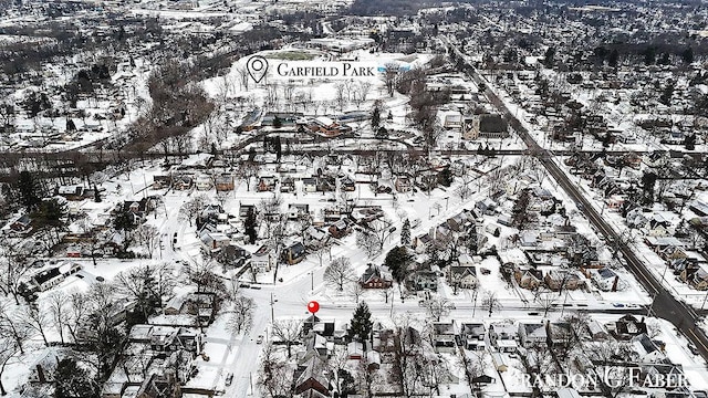 view of snowy aerial view