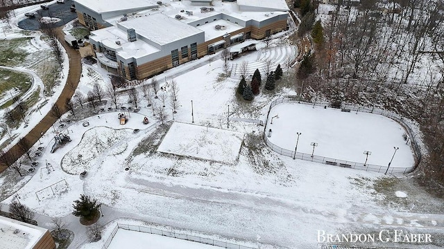 view of snowy aerial view