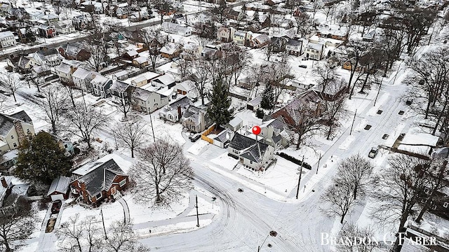 view of snowy aerial view