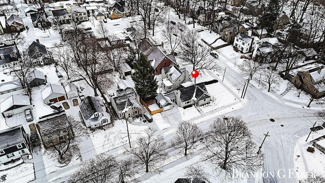 view of snowy aerial view