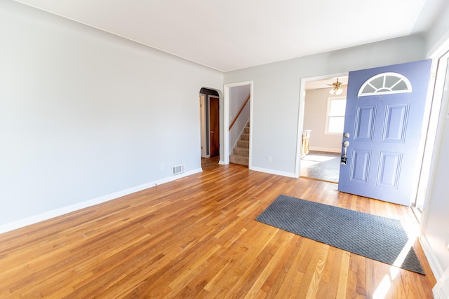 entryway with light wood-type flooring