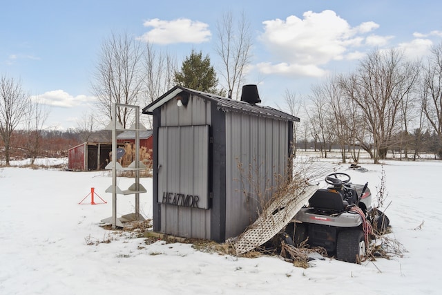 view of snow covered structure