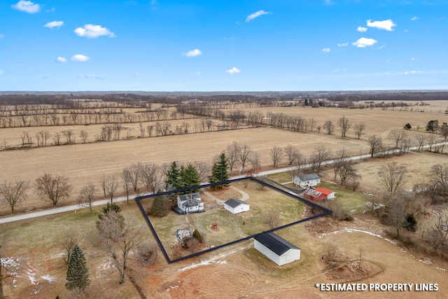 drone / aerial view featuring a rural view