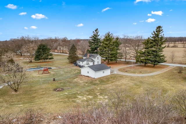 drone / aerial view featuring a rural view