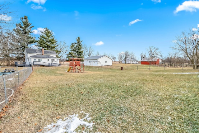 view of yard featuring a playground