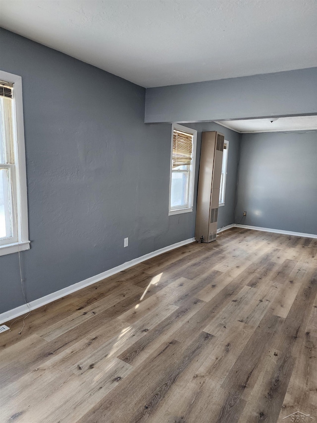 empty room featuring light wood-type flooring