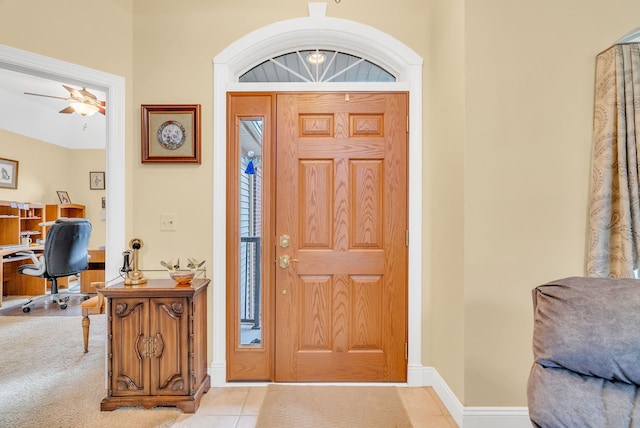 view of tiled foyer entrance