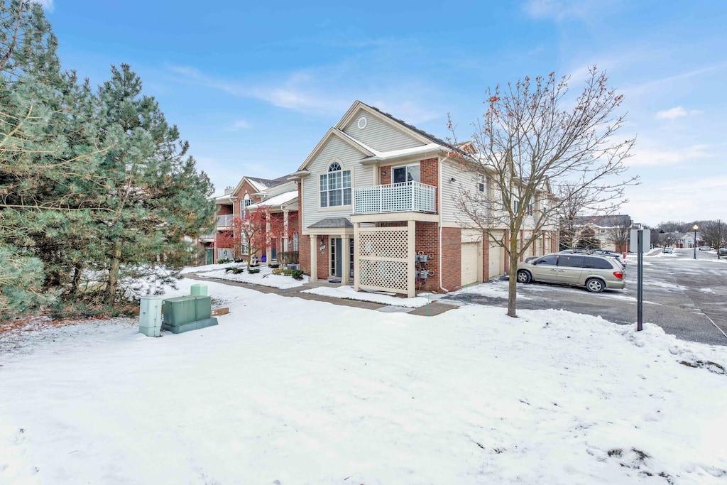 view of property with a garage