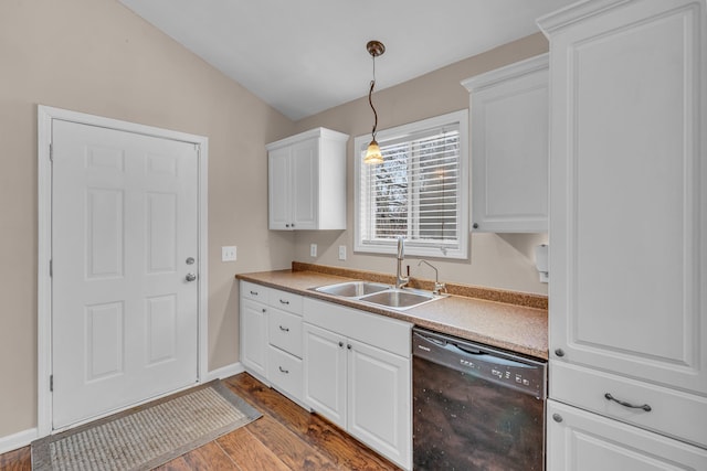 kitchen featuring white cabinetry, sink, and dishwasher