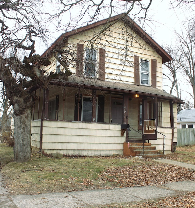 view of front of house featuring covered porch