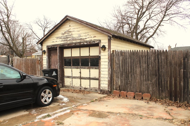 view of garage