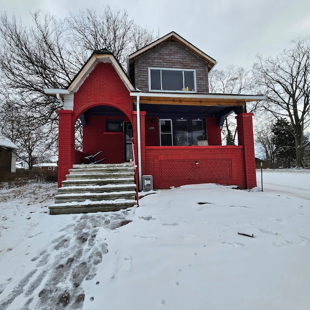 view of front of property with covered porch