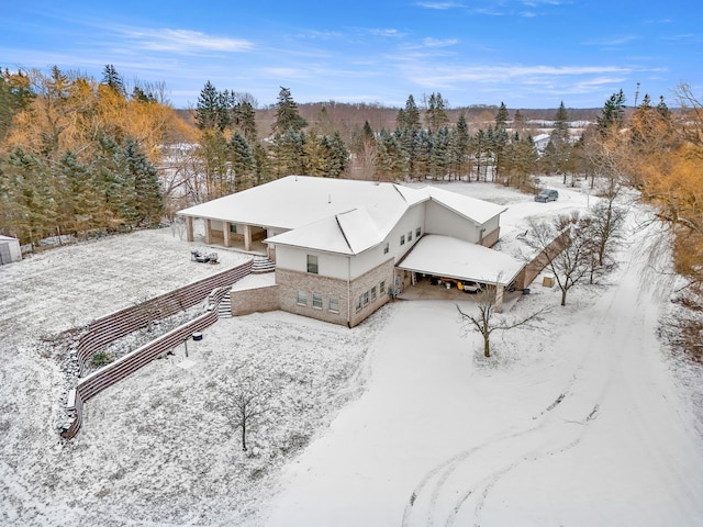 view of snowy aerial view