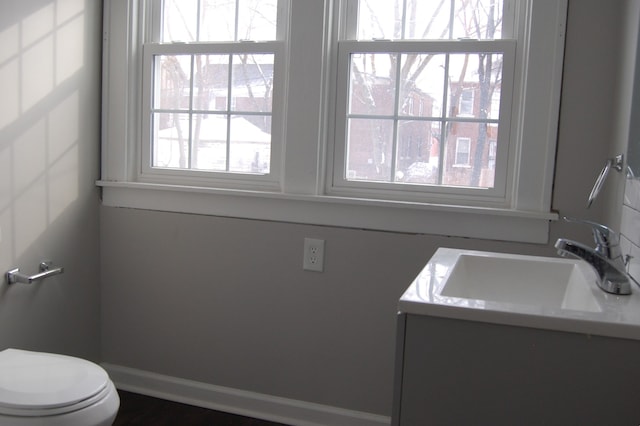 bathroom with vanity and toilet