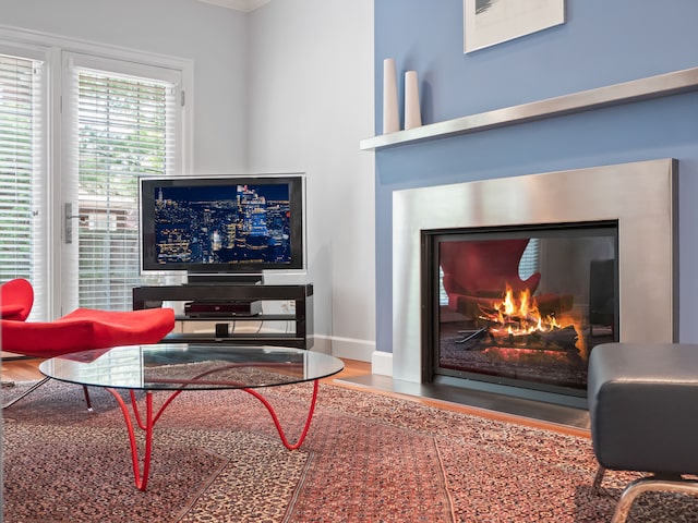 living room featuring hardwood / wood-style flooring