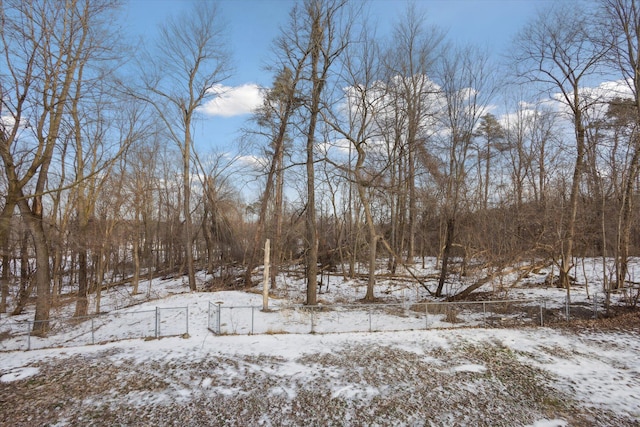 view of snow covered land