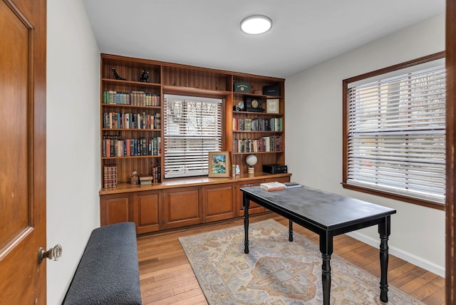 office featuring light wood-type flooring