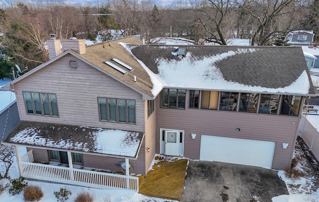 view of front of house with a garage