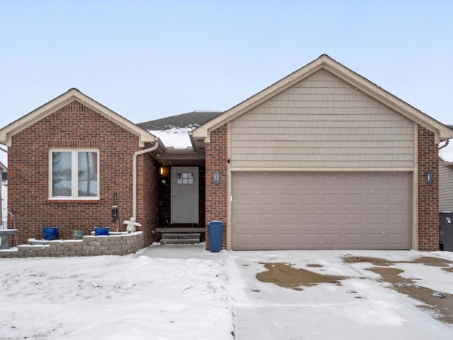 view of front of home with a garage