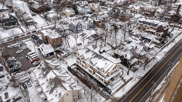 view of snowy aerial view