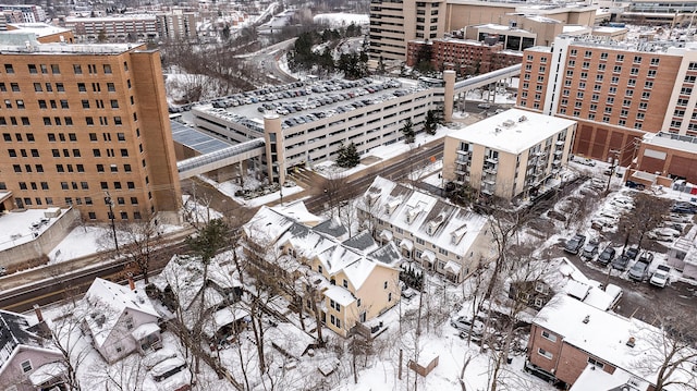 view of snowy aerial view