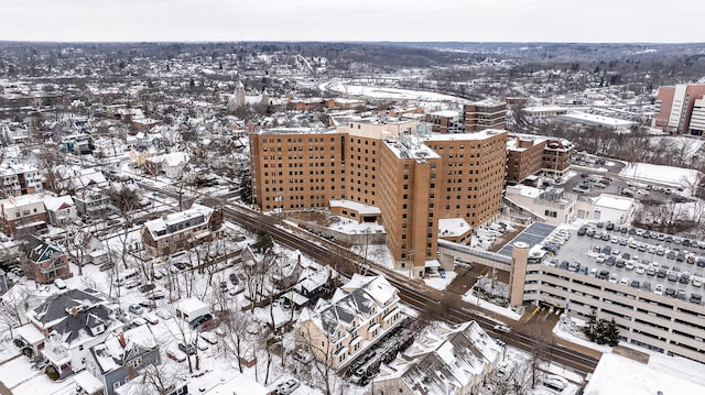 view of snowy aerial view