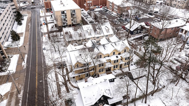 view of snowy aerial view