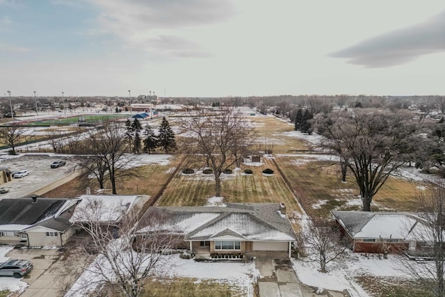 view of snowy aerial view