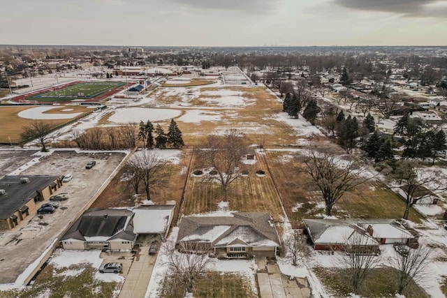 view of snowy aerial view