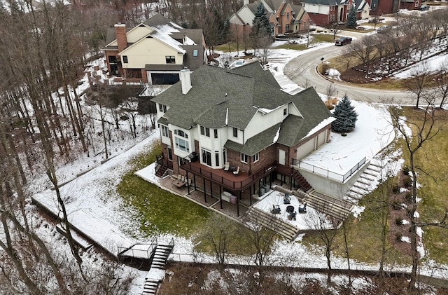 view of snowy aerial view