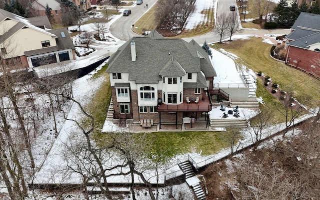 view of snowy aerial view