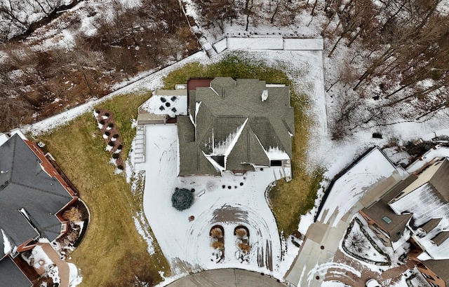 view of snowy aerial view