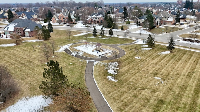 aerial view with a residential view