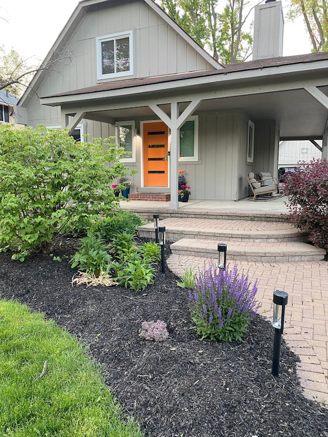 exterior space with a porch