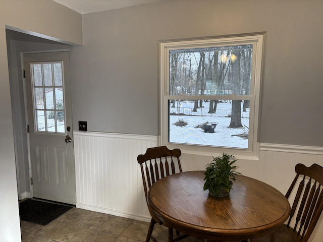 view of tiled dining area