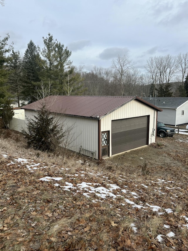 view of garage