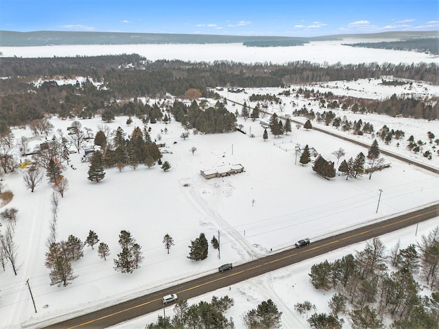 view of snowy aerial view