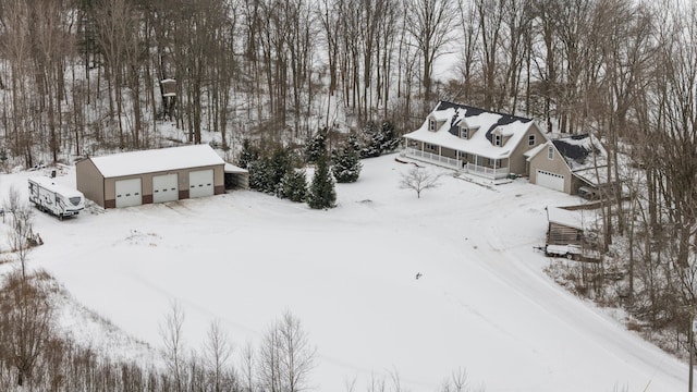 view of snowy aerial view