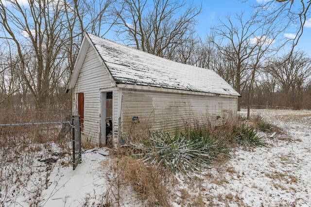 view of snow covered structure