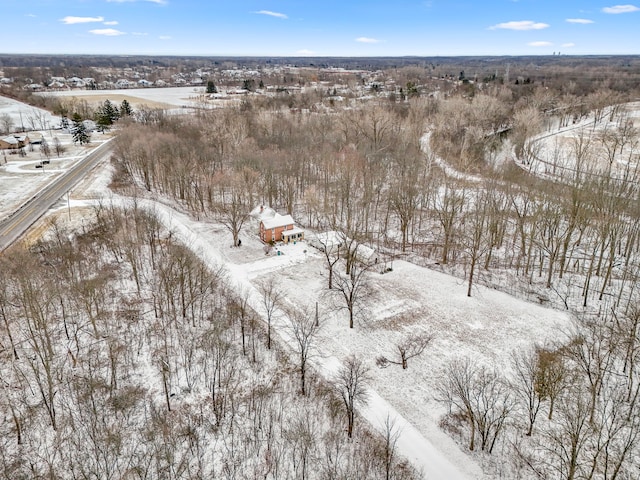 view of snowy aerial view