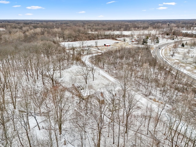 view of snowy aerial view