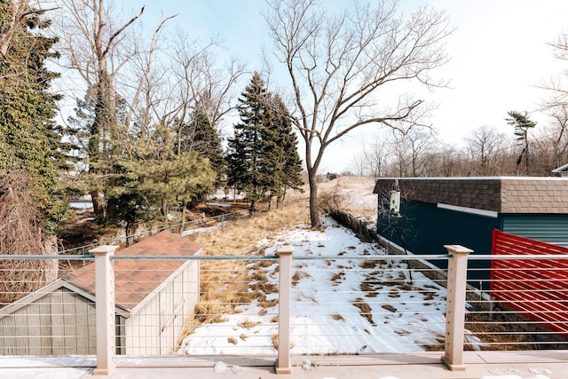 view of snowy yard