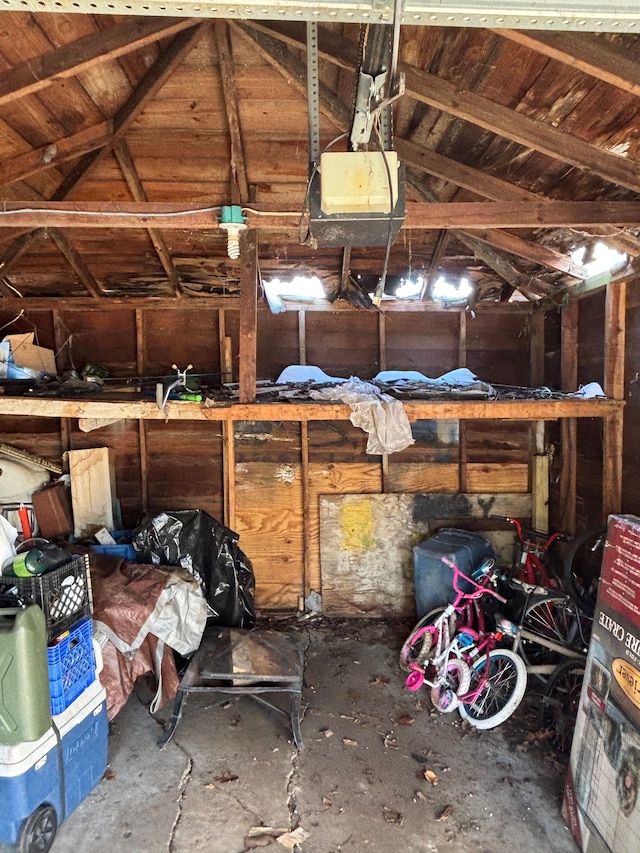 interior space featuring a garage