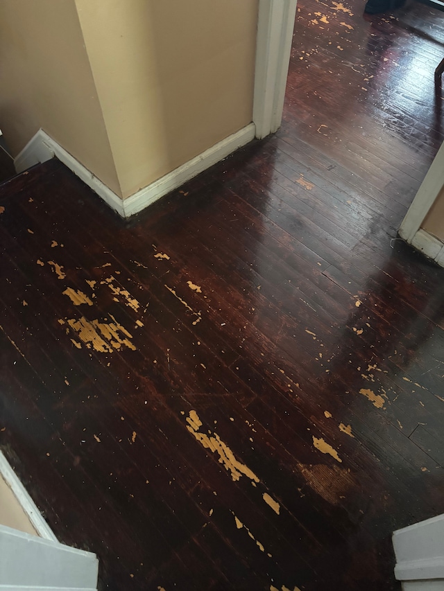 details with wood finished floors and baseboards